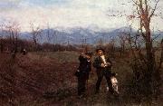 Wilhelm Leibl Leibl und Sperl auf der Huhnerjagd oil painting artist